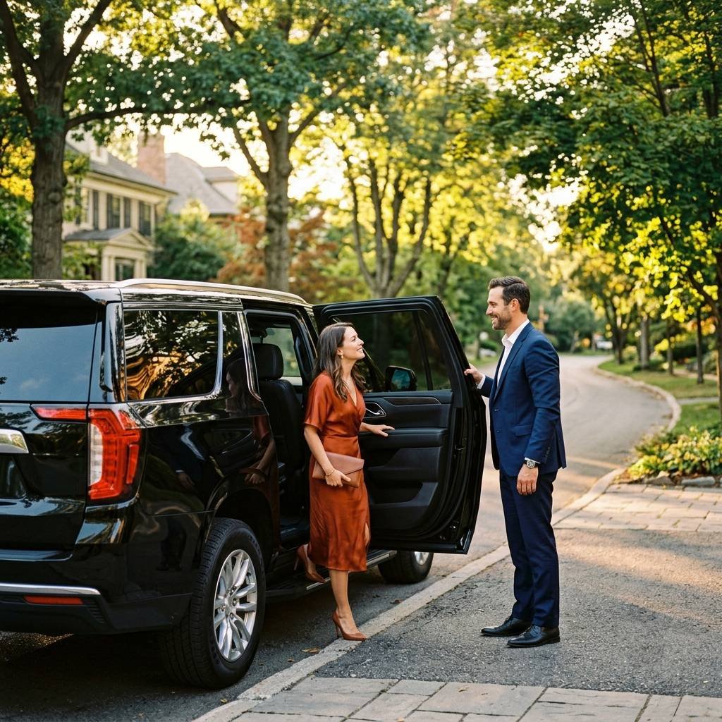 Client enjoying private transportation with Alpine Executive Transportation in Denver